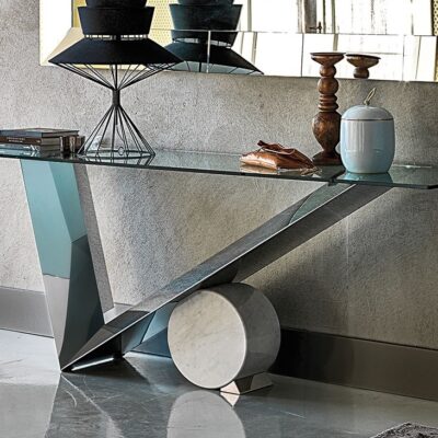 Cattelan Italia Valentinox Console Table, glass, stainless steel, stone-0