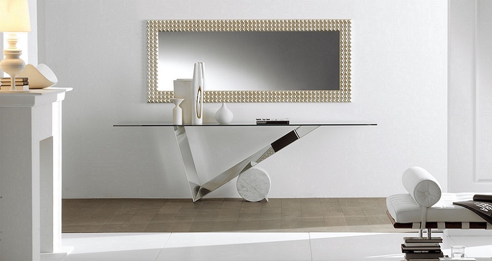 Cattelan Italia Valentinox Console Table, glass, stainless steel, stone-70048