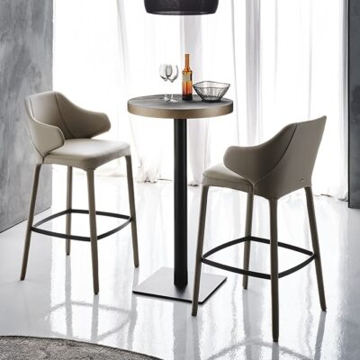 Cattelan Italia Wanda Stool, fabric, synthetic nubuck, synthetic leather, soft leather