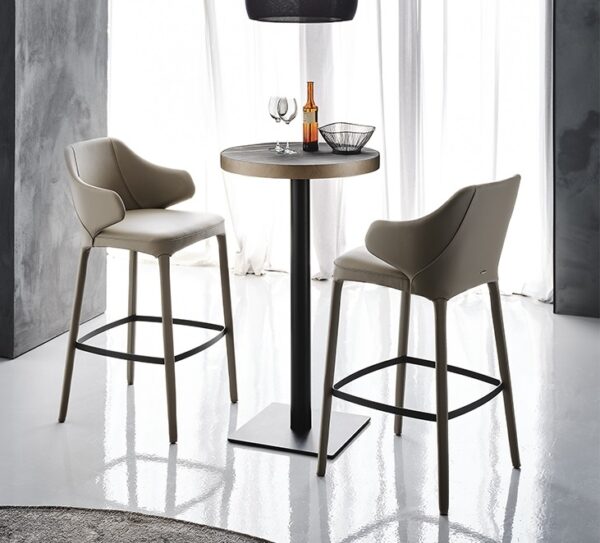 Cattelan Italia Wanda Stool, fabric, synthetic nubuck, synthetic leather, soft leather