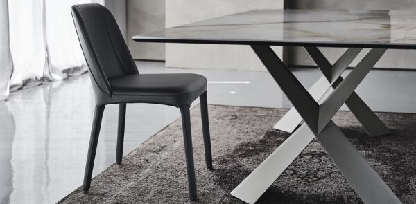 Cattelan Italia Wilma Chair, fabric, synthetic nubuck, micro nubuck, synthetic leather, soft leather-71559