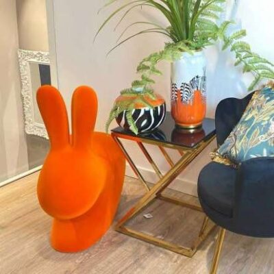 Qeeboo Rabbit Chair Baby Velvet Finish in 6 Colours