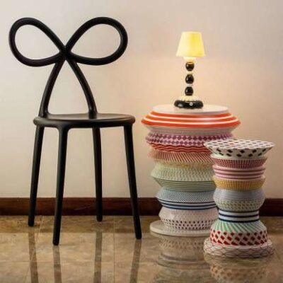 Qeeboo Ribbon Chair in Pink, Black or White