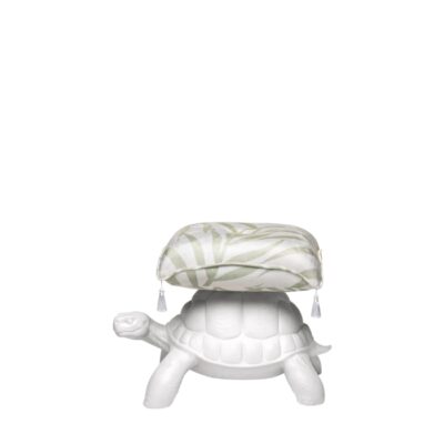 Qeeboo Turtle Carry Pouf Foot Stool in White or Black