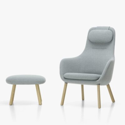 Vitra HAL Armchair Lounge Chair in Leather or Fabric Optional Ottoman