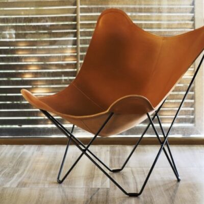 Cuero Butterfly Chair in Leather