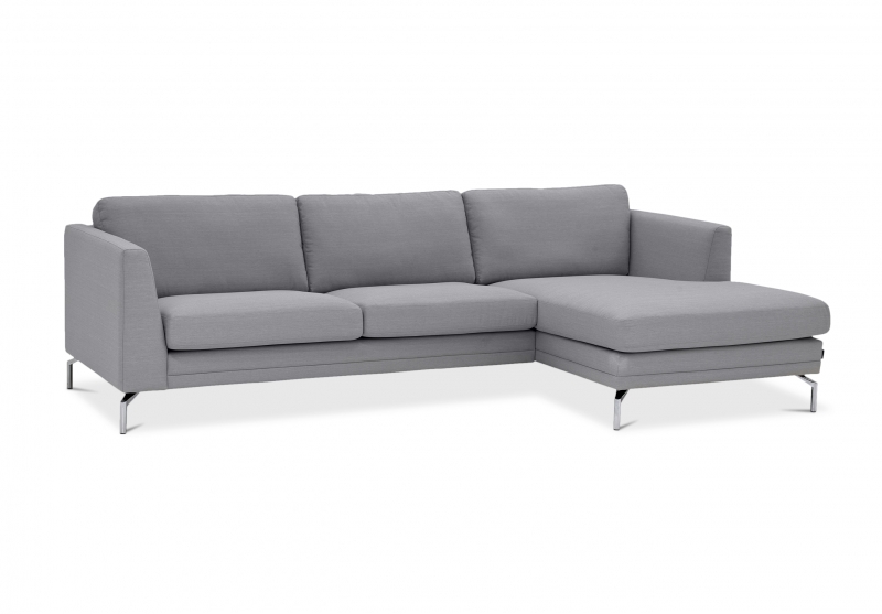 Furninova Broadway 2.5 Seater Chaise Longue Sofa in Fabric or Leather-72552