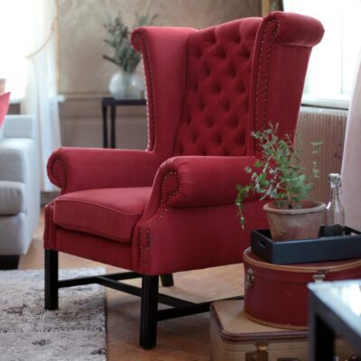 Furninova Crown Armchair Longue Chair in Fabric or Leather