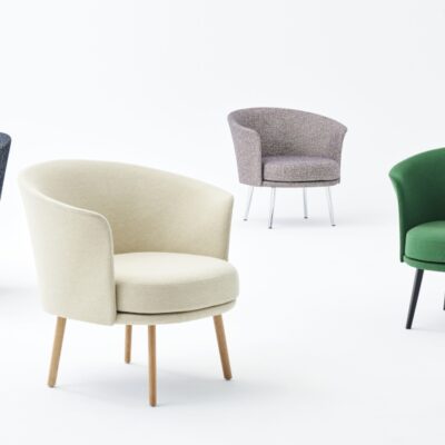 Hay Dorso Armchair Lounge Chair in Fabric and Leather