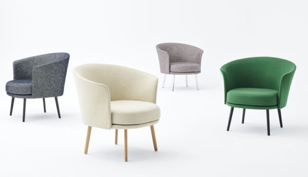 Hay Dorso Armchair Lounge Chair in Fabric and Leather