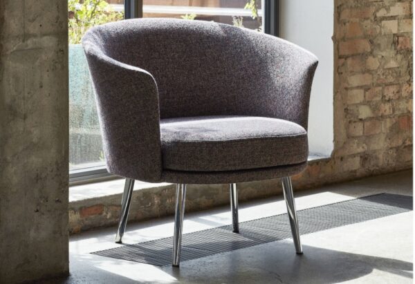 Hay Dorso Armchair Lounge Chair in Fabric and Leather