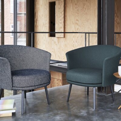 Hay Dorso Armchair Lounge Chair in Fabric and Leather