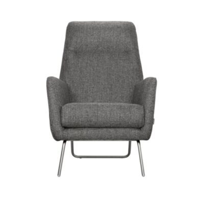 Furninova Lafayette High Armchair Longue Chair in Fabric or Leather-72844