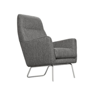 Furninova Lafayette High Armchair Longue Chair in Fabric or Leather-72843