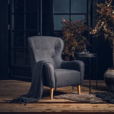 Furninova Ellen Armchair Longue Chair in Fabric or Leather-72931