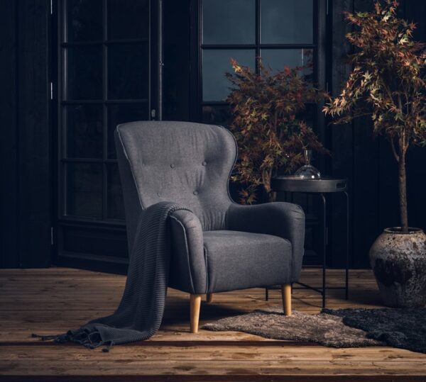 Furninova Ellen Armchair Longue Chair in Fabric or Leather-72931