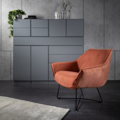 Furninova Egon Armchair Longue Chair in Fabric or Leather-0