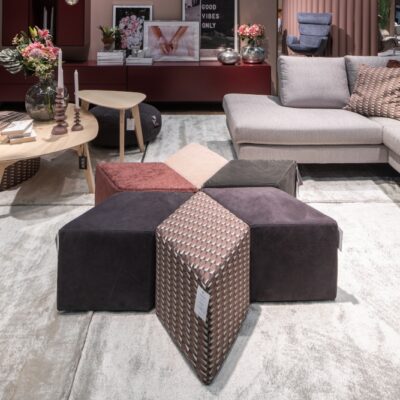 Furninova Hexagon Footstools in Fabric or Leather