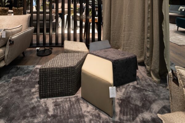 Furninova Hexagon Footstools in Fabric or Leather