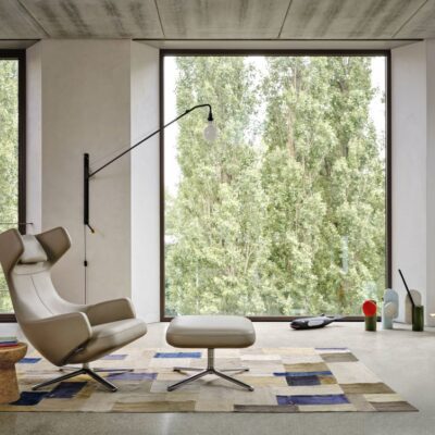 Vitra Grand Repos Armchair Lounge Chair in Leather or Fabric Optional Ottoman or Panchina