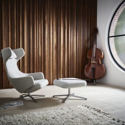 Vitra Grand Repos Armchair Lounge Chair in Leather or Fabric Optional Ottoman or Panchina