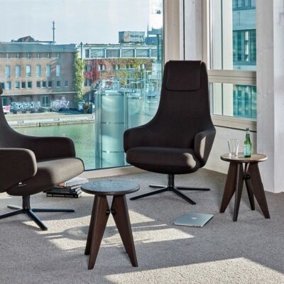 Vitra Repos Lounge Chair in Leather or Fabric with Ottoman or Panchina