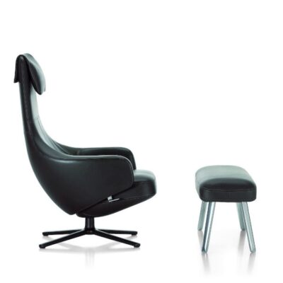 Vitra Repos Lounge Chair in Leather or Fabric with Ottoman or Panchina