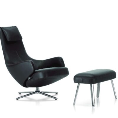 Vitra Repos Lounge Chair in Leather or Fabric with Ottoman or Panchina