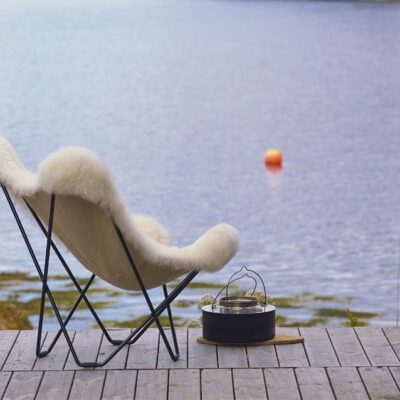 Cuero Butterfly Chair in Sheepskin