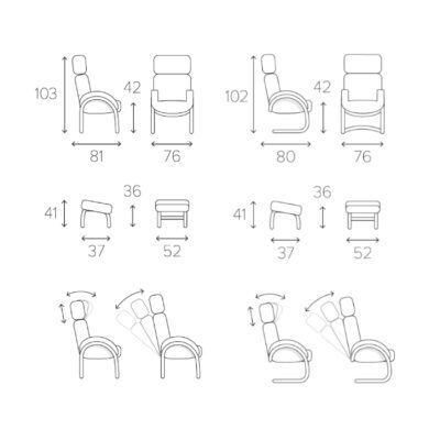 Conform Flow Armchair Lounge Chair Swivel Base in Fabric or Leather-73972