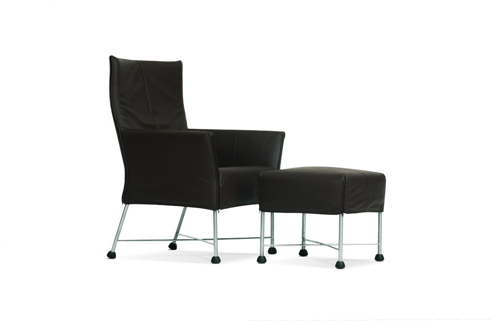 Montis Charly Lounge Chair Armchair in Fabric or Leather Optional Footstool