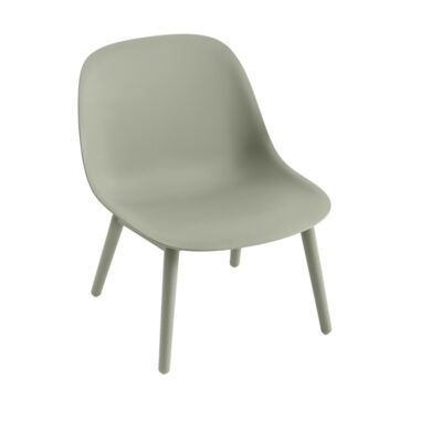 Muuto Fiber Lounge Chair in Plain, Fabric or Leather, Wood Base