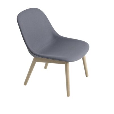 Muuto Fiber Lounge Chair in Plain, Fabric or Leather, Wood Base