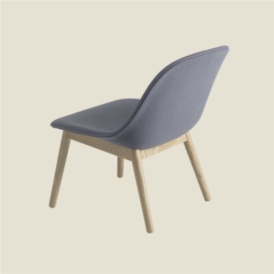 Muuto Fiber Lounge Chair in Plain, Fabric or Leather, Wood Base