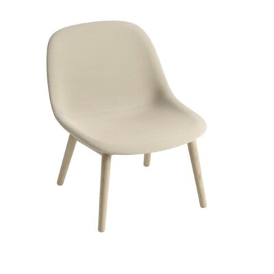 Muuto Fiber Lounge Chair in Plain, Fabric or Leather, Wood Base