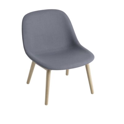 Muuto Fiber Lounge Chair in Plain, Fabric or Leather, Wood Base