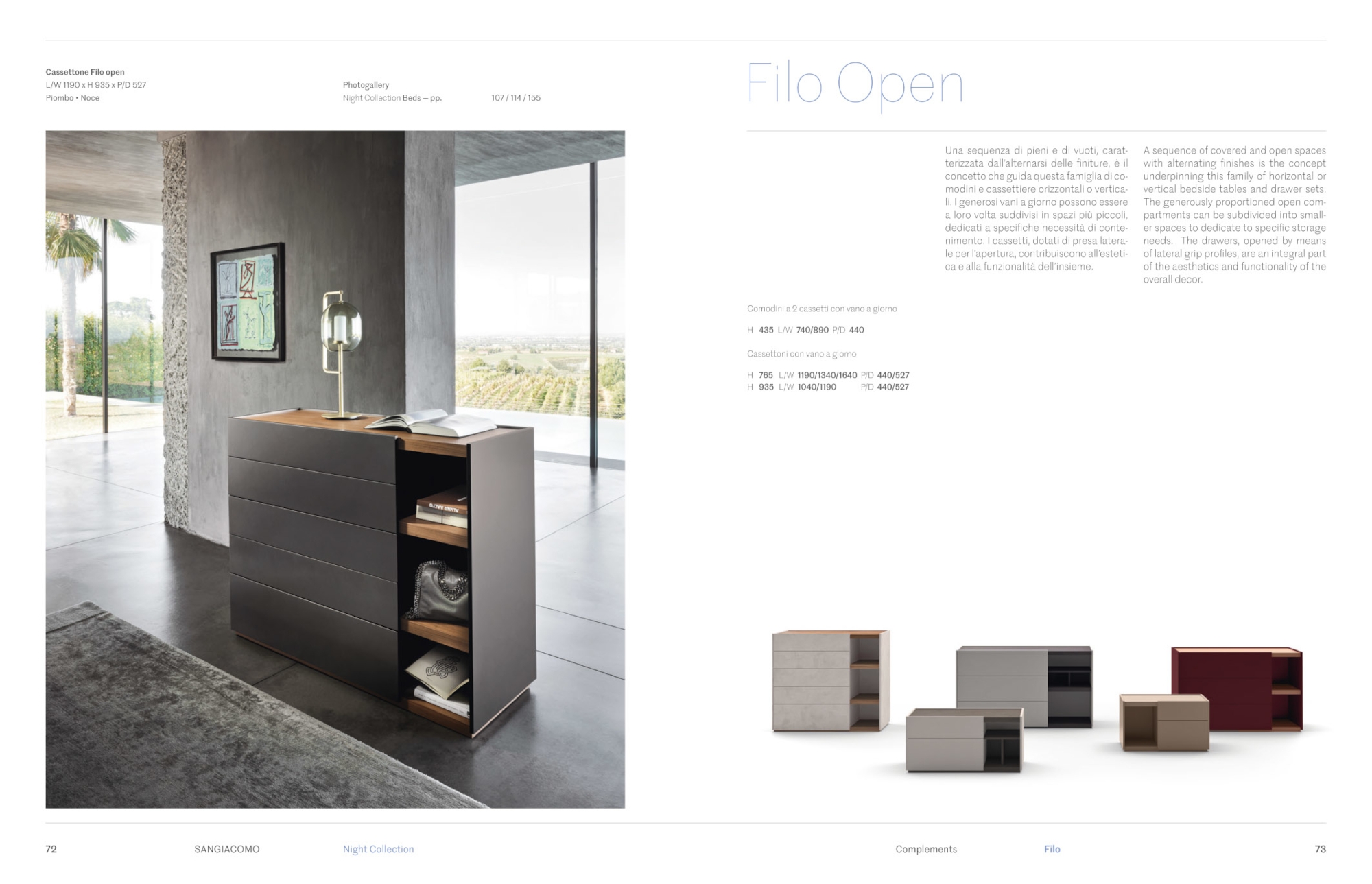 Sangiacomo Filo Cabinet Range, Drawer Chest