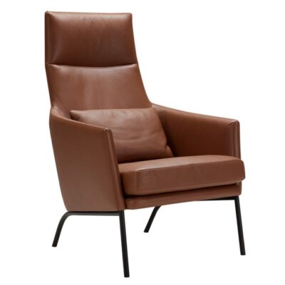 SITS Siri Armchair Lounge Chair in Fabric or Leather with Metal Frame-73505