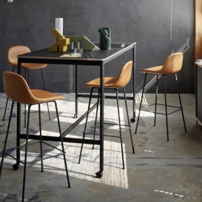 Mutto Base High Breakfast Dining Table with Castors