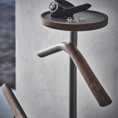 Porada Ekero Rack Valet Stand in Canaletta Walnut & Marble