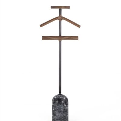 Porada Ekero Rack Valet Stand in Canaletta Walnut & Marble