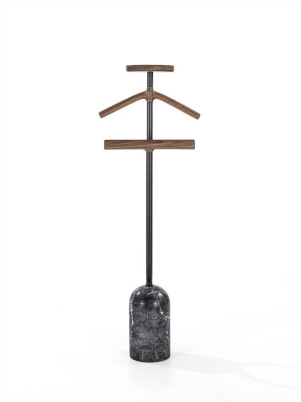 Porada Ekero Rack Valet Stand in Canaletta Walnut & Marble