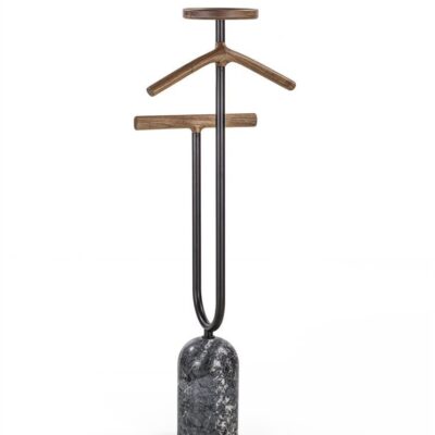 Porada Ekero Rack Valet Stand in Canaletta Walnut & Marble