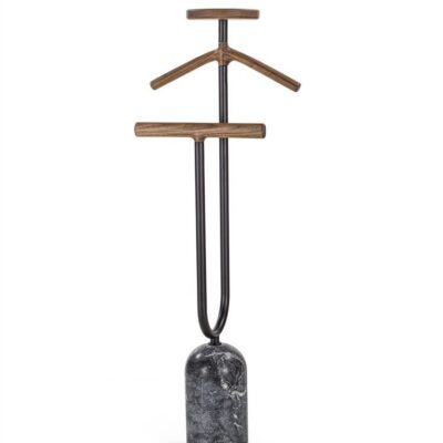 Porada Ekero Rack Valet Stand in Canaletta Walnut & Marble