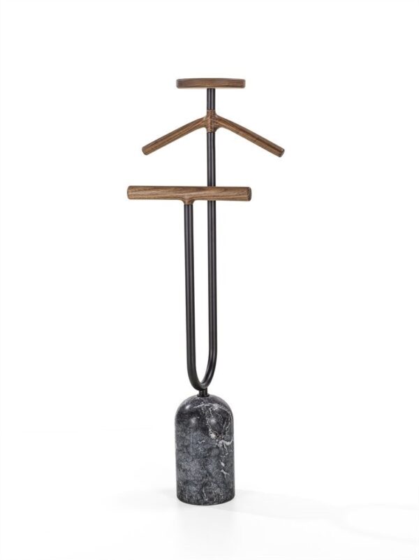 Porada Ekero Rack Valet Stand in Canaletta Walnut & Marble