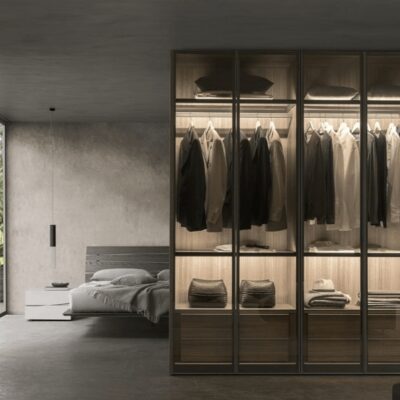 Presotto Telaio Vetro Hinged Door Wardrobe