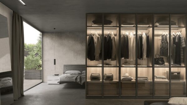 Presotto Telaio Vetro Hinged Door Wardrobe