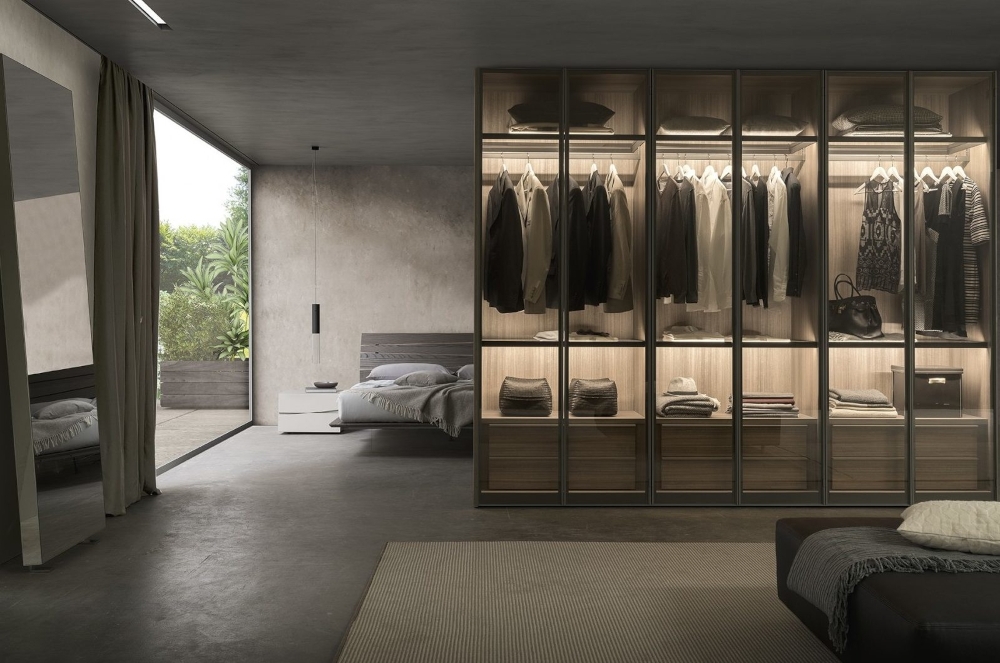 Presotto Telaio Vetro Hinged Door Wardrobe