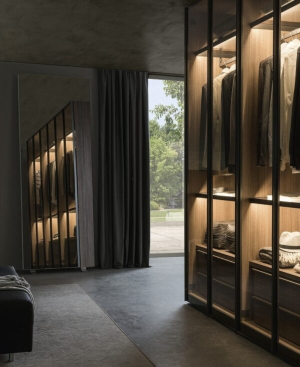 Presotto Telaio Vetro Hinged Door Wardrobe