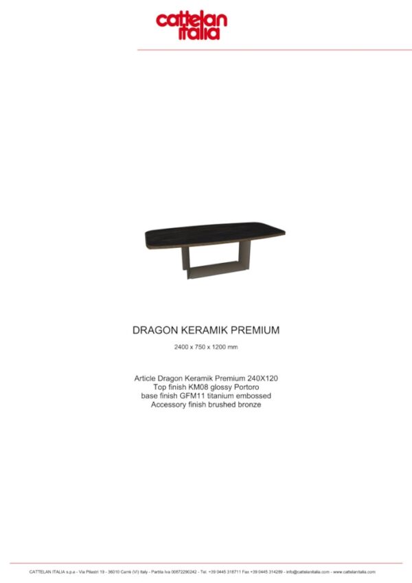 Cattelan Italia Dragon Keramik Dining Table Premium Shaped In Stock